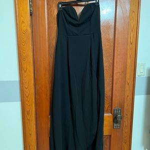 Large Strapless Black Maxi Dress
